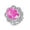 Transmisión en Vivo de Douyin Diamante Completo Zircón Flor Diamante de Color Colgante Collar Anillo Aretes Juego de Joyería Lujo Huevo de Paloma Grande