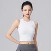 Quick-Drying sem mangas Sports Vest Mulheres Verão Running Fitness Top Short Outer Wear Blusa Stretch Naked Yoga Roupas