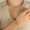 Collar sencillo de metal estilo ins europeo y americano, simple costura, cadena para el cuello, clavícula, acero de titanio que no se desvanece, joyería al por mayor