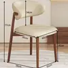 Silla de Comedor Estilo Vintage Nórdico Madera Maciza Falsa Silla con Respaldo para Mesa de Comedor de Restaurante Italiano de Lujo Ligero Celebridad de Internet Hogar Minimalista Moderno