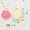 Acessórios de joias faça você mesmo gota de óleo liga pingente cinco pétalas flor amor batom colar pulseira pingente chaveiro