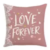 Funda de Almohada Día de San Valentín Decoración del Hogar Elemento de Corazón Rayas de Ciclismo Ilustración Funda de Cojín para Sofá de Sala de Estar Felpa Corta