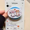 Fondo Azul con Lunares Perrito y Gato 3D Soporte Magnético Adecuado para Teléfonos Magsafe, Adhesivo Fuerte para Uso en Escritorio