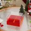 Caja Roja para Pastel Mousse de Cuatro Seis Cuadrículas de Año Nuevo Caja para Llevar Postres de 2 Pulgadas Caja de Empaque para Pastelería Caja de Regalo para Hornear
