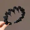 Diadema de Tela Negra para Mujer 2026 Nuevo Estilo Elegante Antideslizante de Borde Ancho con Dientes Artística Retro