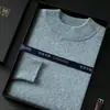 Caixa de Presente Suéter Masculino de Caxemira Gola Meia-Alta Lã Grossa Quente Malha Casual Camada Base Suéter de Caxemira de Cabra Inverno
