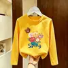 Camiseta de manga larga para niña, algodón puro, nueva y elegante para primavera y otoño 2026, top versátil para niños, camiseta básica para niñas para usar en capas