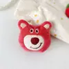 Rojo Bricolaje Peluche Fresa Oso Bufanda Pantuflas Accesorios Accesorios Broche de Oso Tocado Accesorios Decorativos