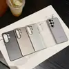 Funda para Teléfono Móvil Adecuada para Samsung S26Ultra S25 Mate Translúcido S24Plus Rayada Botón Metálico Cubierta Protectora