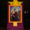 Buda Yuan Hui Jin Mei Phuntsok Rei Fa Pintura de Pendurar Thangka Xizang Sala de Buda Doméstica Zen Mural Decorativo Banhado a Ouro