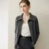 ¡Lujo! Nuevo suéter de punto de cachemira 100% para mujer, con cuello polo, para otoño e invierno, cárdigan con cremallera, de doble hebra, grueso y holgado