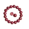 Arena de cristal de cinabrio mineral crudo partículas de arena transparente cuentas redondas pulsera año de nacimiento cinabrio pulsera para mujer alto contenido