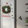 Pegatinas de pared de corona de Navidad pegatinas de puerta decoración sala de estar porche dormitorio puerta autoadhesivo pintura cristal autoadhesivo suministros de embellecimiento
