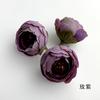 Simulación de capullo de té con hoja, capullo de rosa, color otoñal, cabeza de camelia, ramillete de boda, flor de muñeca, caja de dulces, cabeza de flor