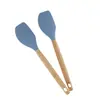 Espátula para Bolo de Silicone com Cabo de Madeira Utensílio Doméstico de Cozinha Silicone de Grau Alimentício Multiuso Fabricante Direto Vendas