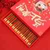 Palillos de Año Nuevo Palillos de Madera para Alitas de Pollo Caja de Regalo 10 Pares Caja de Regalo de Sándalo Rojo Embalaje Año del Caballo Palillos de Madera Sin Pintura Sin Cera