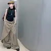 Conjunto de Chaleco de Verano para Niñas 2026 Nuevo Estilo Elegante Estilo Coreano Chaleco Sencillo con Falda y Pantalones de Pierna Ancha para Niños Mayores