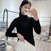 Nova Camisa Base Feminina de Manga Longa com Gola Alta Meia-altura e Pelo Fino para o Início do Outono 2024 Camiseta Top Camisa Protetora Solar Estilo Ocidental