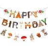 Suministros de Decoración para Fiesta de Zoológico en el Bosque Fiesta de Cumpleaños Banderín de Animales Arreglo para Fiesta de Cumpleaños Infantil Adornos Colgantes