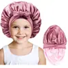Sombrero de Satén con Cinta Elástica para Niños Transfronterizo Venta Directa de Fábrica Doble Capa Lazo Gorro para Baby Shower Gorro de Noche