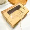 Caja de Papel Kraft Transfronteriza Estilo Europeo Nueva Caja para Empaque de Galletas con Ventana de PVC Caja Grande de Papel Kraft para Dulces