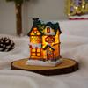 Decorações de Natal Novas Transfronteiriças Casa Pequena de Natal Resinosa Luminosa Micro Paisagem Casa de Neve de Natal Enfeites de Presente
