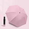 Paraguas Grande para Protección Solar y de Lluvia, Adecuado para Hombres y Mujeres, Estudiantes, Plegable, Reforzado, Resistente al Viento, Paraguas para Dos Personas, Duradero, con Recubrimiento Negro