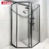 Acero Inoxidable Tipo Diamante Puerta Corredera Cabina de Ducha Personalizada Uso Doméstico Separación Húmedo y Seco Mampara de Baño Cristal de Baño para Inodoro