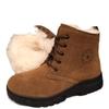 Piel Engrosada Lana Pura Botas de Nieve para Hombre Noreste a Prueba de Frío 40 grados Zapatos de Algodón de Cabeza Grande Suela Gruesa Resistente al Desgaste Caña Baja
