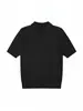Camisa Polo de Punto con Cuello para Hombre, Camisa Texturizada de Manga Corta Estilo Coreano de Verano, Camiseta Pequeña de Punto con Cuello en V Ajustada de Manga Corta