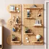 Conjunto de Prateleiras de Madeira Maciça para Parede Estilo Nórdico para Sala de Estar Divisória de Madeira Rack de Armazenamento para Parede de Jardim de Infância Pendurado na Parede