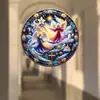 Letrero Colgante de Disco Plano Acrílico Creativo Transfronterizo con Imagen de Princesa Fantasía Cuento de Hadas Belleza, Decoración de Ventana Atrapasoles, Letrero de Porche