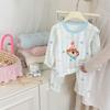 [Personalizado] Roupa de Algodão Puro Infantil Meninas Desenho Animado Roupas de Casa Bebê Pijama de Manga Longa Meninos e Meninas Roupas para Ar Condicionado
