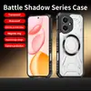 Estilo Mecha Batalha Sombra Magnético Aplicável para Honor Play 50 Plus Gaming X7D Tendência Personalidade Cool Meninos X8B Capa de Celular