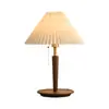 Luminária de cabeceira de quarto simples criativa ajustável de madeira maciça decorativa estilo chinês novo proteção ocular plissada retrô nórdica
