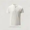 Refrigerante, Transpirable, Elástico, Corte 3D, Camiseta de Manga Corta para Hombre de Verano con Cuello Henley Retro