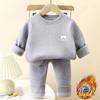 Conjunto de Ropa Interior Térmica para Niños, Ropa Gruesa de Otoño y Pantalones, Pijama de Felpa Sin Costuras para Niños y Niñas, Ropa de Dormir de Otoño e Invierno