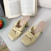 Pantuflas de Tacón Alto Estilo Hada Caliente Famosas en Internet para Mujer Verano para Exterior 2025 Nuevo Estilo Pantuflas de Tacón Alto con Falda