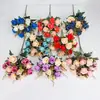 Flores Artificiales Transfronterizas de Amazon, Ramos de Rosas Artificiales, Flores de Plástico y Seda, Flores para Bodas, Flores Decorativas de Exportación Estilo Europeo