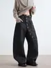 Jeans de Mezclilla Rectos Largos con Botones Curvos de Diseño Retro Americano Talla Plus para Hombres y Mujeres, Nuevos Pantalones Largos Curvos de Marca Tendencia Silhouette