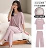 Pijama Estilo Novo 2025 com Bojos para Mulheres Verão Modal Calças de Manga Curta Roupa Externa Fina Conjunto de Roupa de Casa Feminino