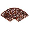 Dongyang Tallado de Madera Maciza Patrón Calado Pintura Decorativa Antigua China Colgante Carácter Fu Nudo Chino Decoración de Pared para Sala de Estar en Forma de Abanico