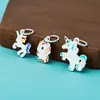 Plata Esterlina S925 Pegamento Lindo Dibujo Animado Unicornio Colgante DIY Pulsera de Cristal Collar Colgante Accesorios Pony