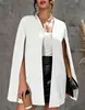 2026 Abrigo Cardigan de Capa Negro para Mujer, Estilo Europeo y Americano, Blazer de Longitud Media Estilo Chal con Cuello en V, Transfronterizo Asia