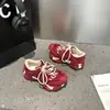 Zapatos Rojos Super Trendy 2025 para Mujer, Boda de Invierno, Año del Zodiaco, Zapatos de Abuelo Pulpo, Zapatos Casuales con Suela Gruesa para Aumentar la Altura