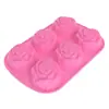 Forma de Silicone de Rosa com 6 Cavidades para Bolos, Gelatina e Mousse