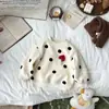 Moletom casual infantil estilo coreano com bolinhas e fleece, novo top fofo de desenho animado para bebês no outono e inverno, moderno