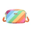 2025 nuevo bolso de hombro cruzado para mujer estilo pintura al óleo arcoíris moda bolso cuadrado pequeño comercio exterior una generación de pelo
