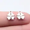 12x9mm 0.6g Multicolor Retro DIY Aleación Accesorios Flores y Árboles Trébol de Cuatro Hojas Colgante