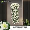 Colgante de pared violeta simulado para decoración de bodas y del hogar, enredadera de rosas colgante de techo, enredadera de flores falsas, decoración artificial de flores para el hogar